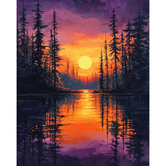 Abendglanz - Tal der-Freiheit - Malen nach Zahlen