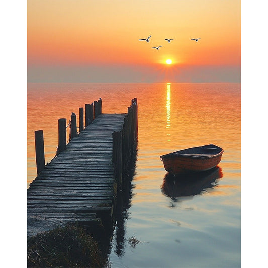 Abendklang-am-Steg - Malen nach Zahlen