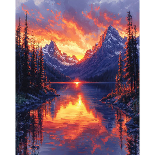 Abendrotträume - Malen nach Zahlen