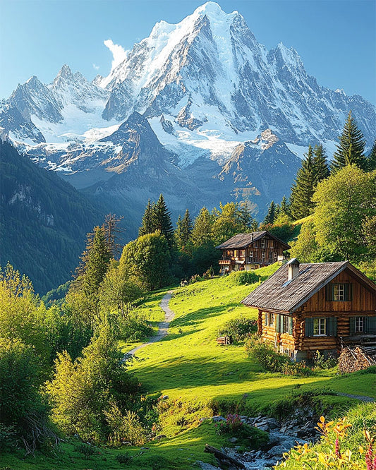 Alpenidylle- Malen nach Zahlen