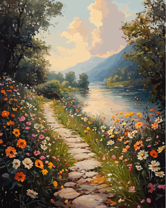 Bergpanorama - Malen nach Zahlen