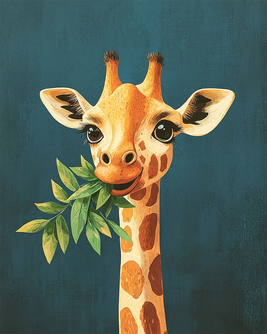 Blattgiraffe- Malen nach Zahlen