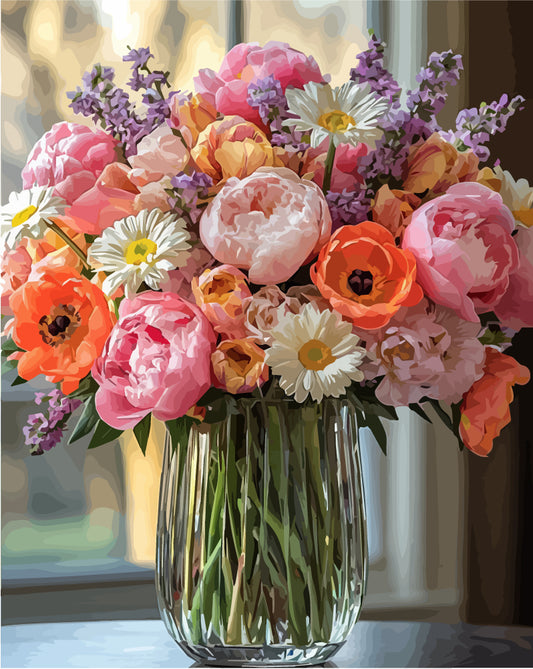 Blumen Stimmungen - Malen nach Zahlen