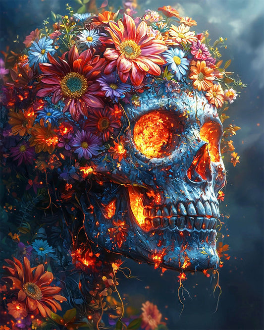 Blumenkranzkopf - Malen nach Zahlen