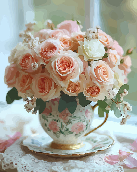 Blütenfreude - Malen nach Zahlen