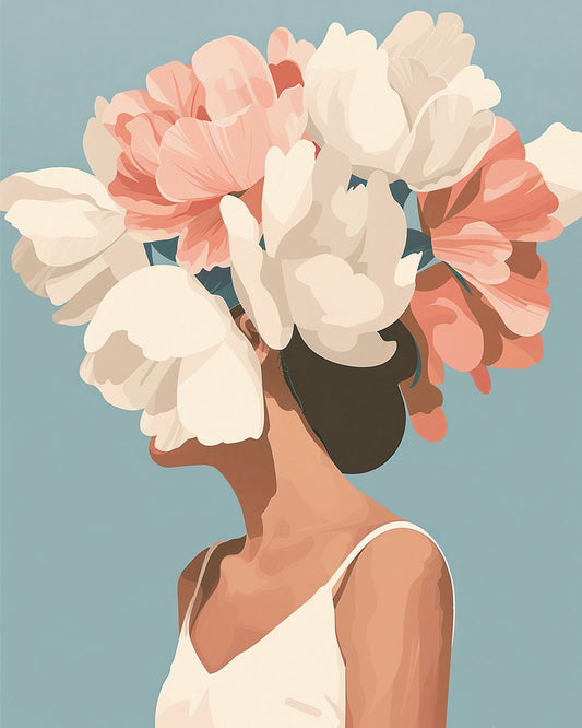 Blütenhaupt Weißer Schimmer - Malen nach Zahlen