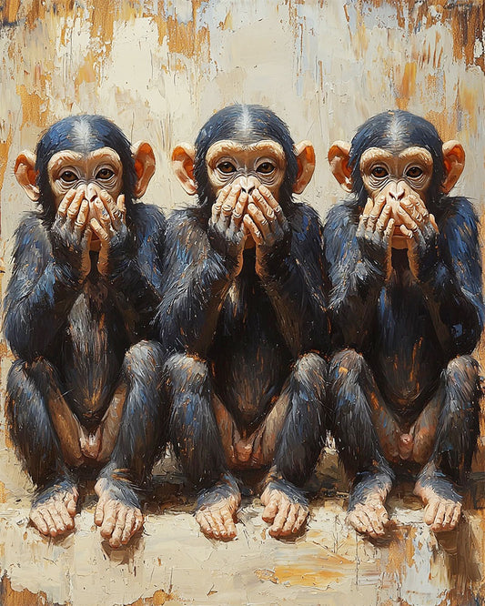 Drei Weisen Affen- Malen nach Zahlen