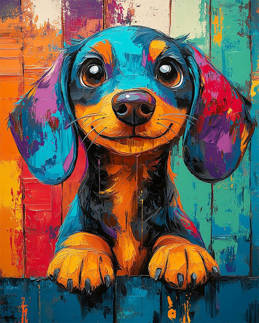 Farbenfroher Köter- Malen nach Zahlen