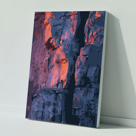 Felsformationen im Dämmerlicht - Malen nach Zahlen