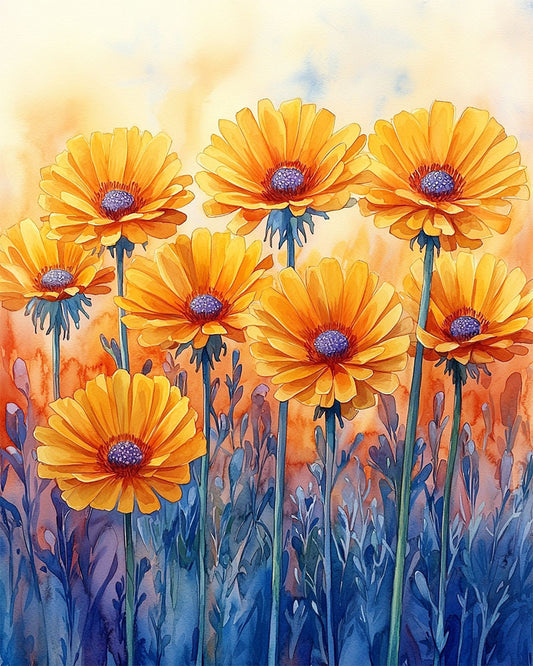 Feuerblumen- Malen nach Zahlen