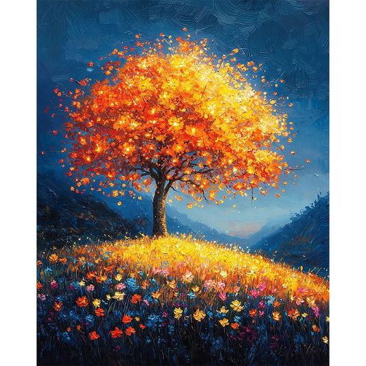 Funkelnde Träume unter dem Nachthimmel- Malen nach Zahlen