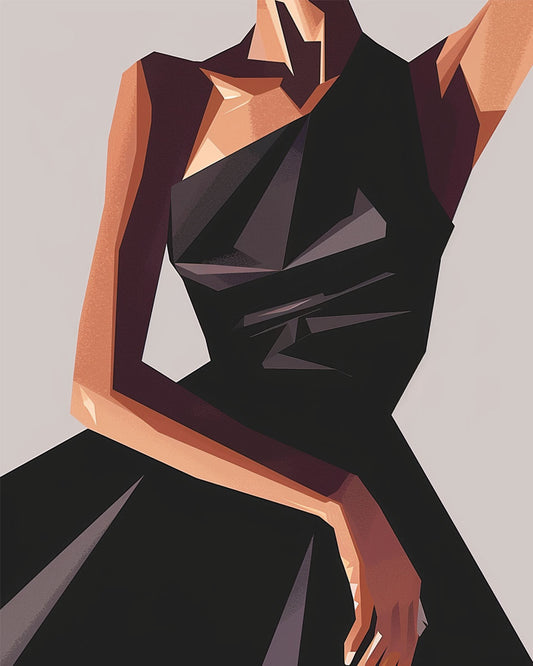 Geometrische Schwarze Eleganz - Malen nach Zahlen