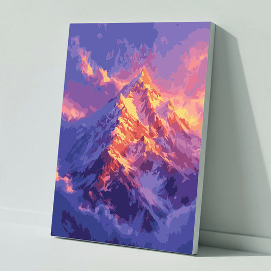 Goldener Gipfel in der Morgenpracht - Malen nach Zahlen