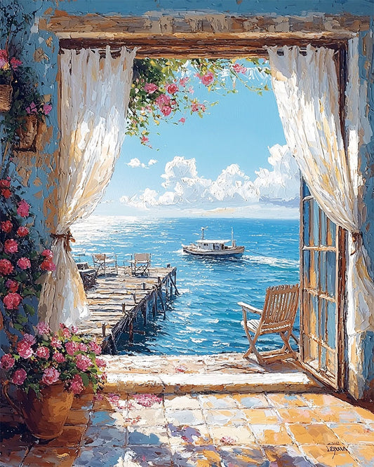 Hafenidylle- Malen nach Zahlen