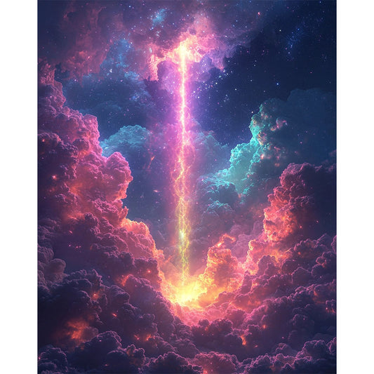 Himmlisches-Lichtspektakel - Malen nach Zahlen