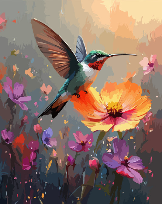 Kolibri-Farbenspiel - Malen nach Zahlen