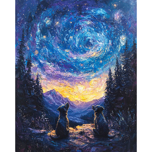 Kosmischer Blick in die Unendlichkeit- Malen nach Zahlen