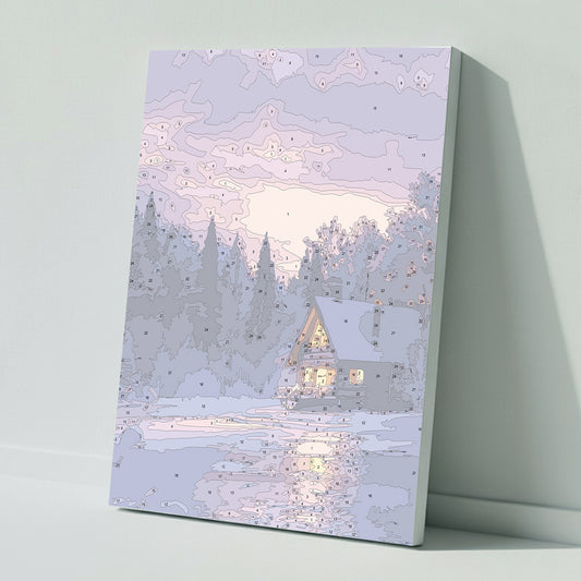 Malen nach Zahlen: Wintertraum in Pastell