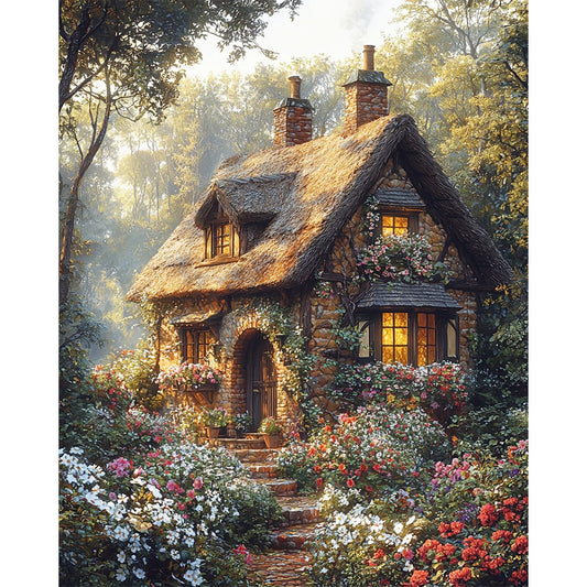 Märchenhaus-im-Wald - Ornamente - Malen nach Zahlen