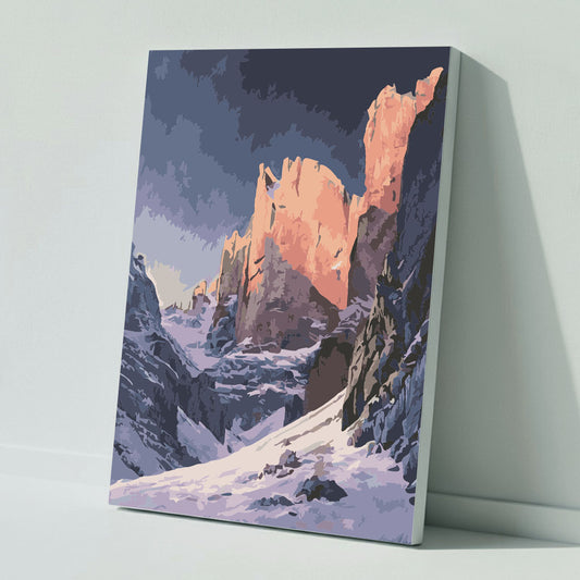 Mystische Felsformationen im Nebel - Malen nach Zahlen