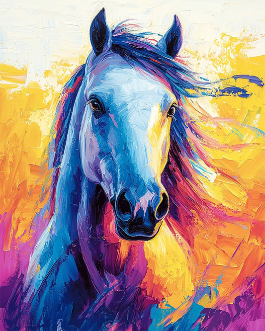 Regenbogenpferd- Malen nach Zahlen