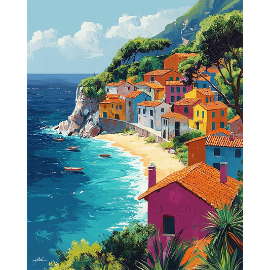 Romantisches-Boot - Malen nach Zahlen