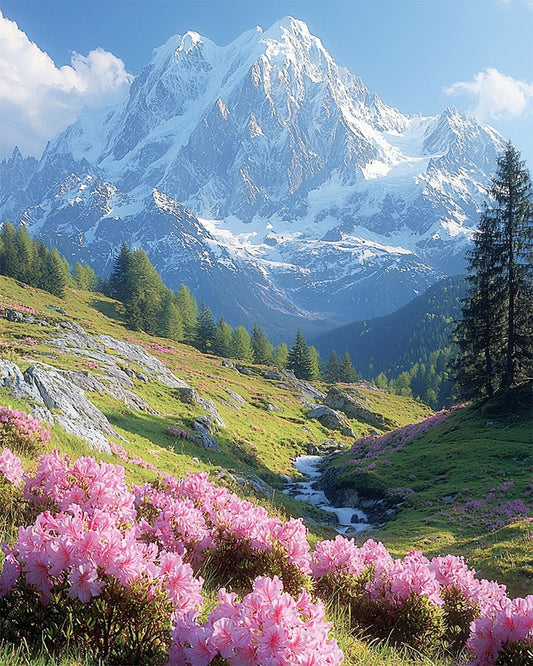 Schneebergblüten- Malen nach Zahlen