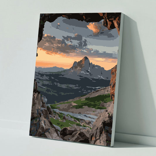 Verborgener Pfad im Morgengrauen - Malen nach Zahlen