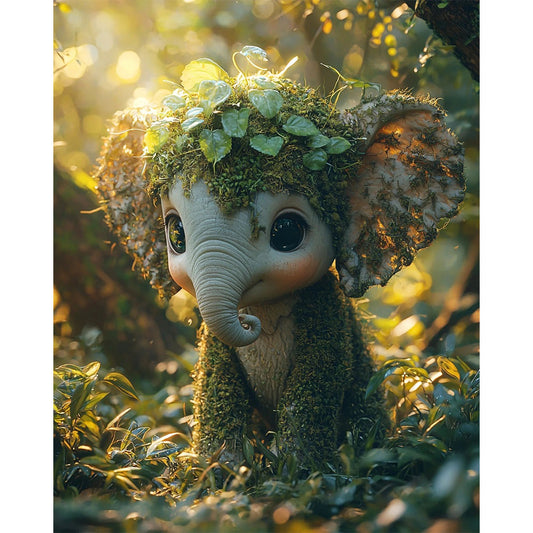 Waldelfe-Elefant - Malen nach Zahlen