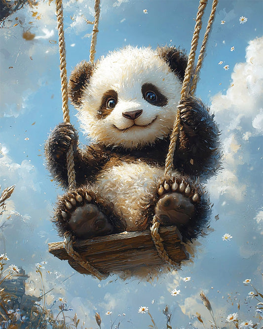 Wolkenpanda - Schaukelspaß- Malen nach Zahlen
