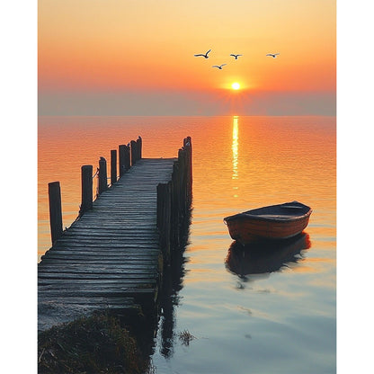 Abendklang-am-Steg - Malen nach Zahlen