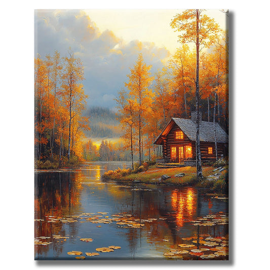 Lichterwald-am-Wasser - Ornamente - Malen nach Zahlen